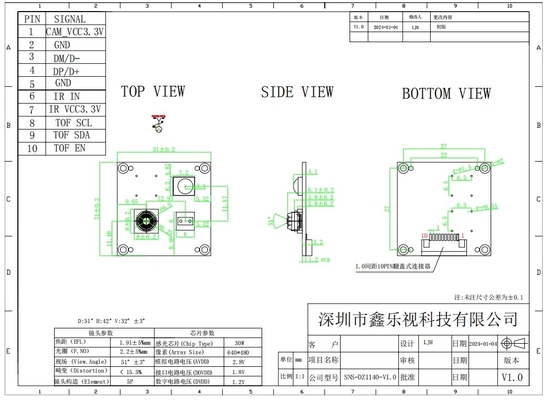 USB Camera Module With 30FPS 640*480 Fixed Focus And BF20A6 1/10 Inch CMOS Sensor For Video Conference Phone Equipment