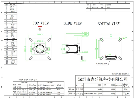 MIPI Data Interface for Fast Data Transmission Sinoseen 12MP IMX377 CMOS USB Camera Module for Sports Camera and Smart Security