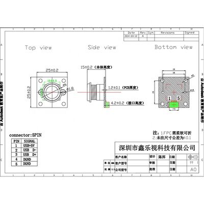 USB Auto Focus HD Camera Module with 150 Degree Wide Angle COMS Product Category Camera Modules