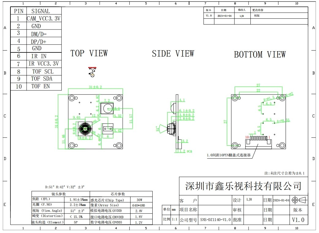 USB Camera Module With 30FPS 640*480 Fixed Focus And BF20A6 1/10 Inch CMOS Sensor For Video Conference Phone Equipment